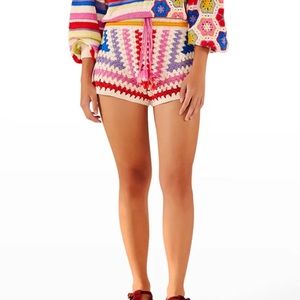 Farm Rio: Rainbow Crochet Squares Shorts